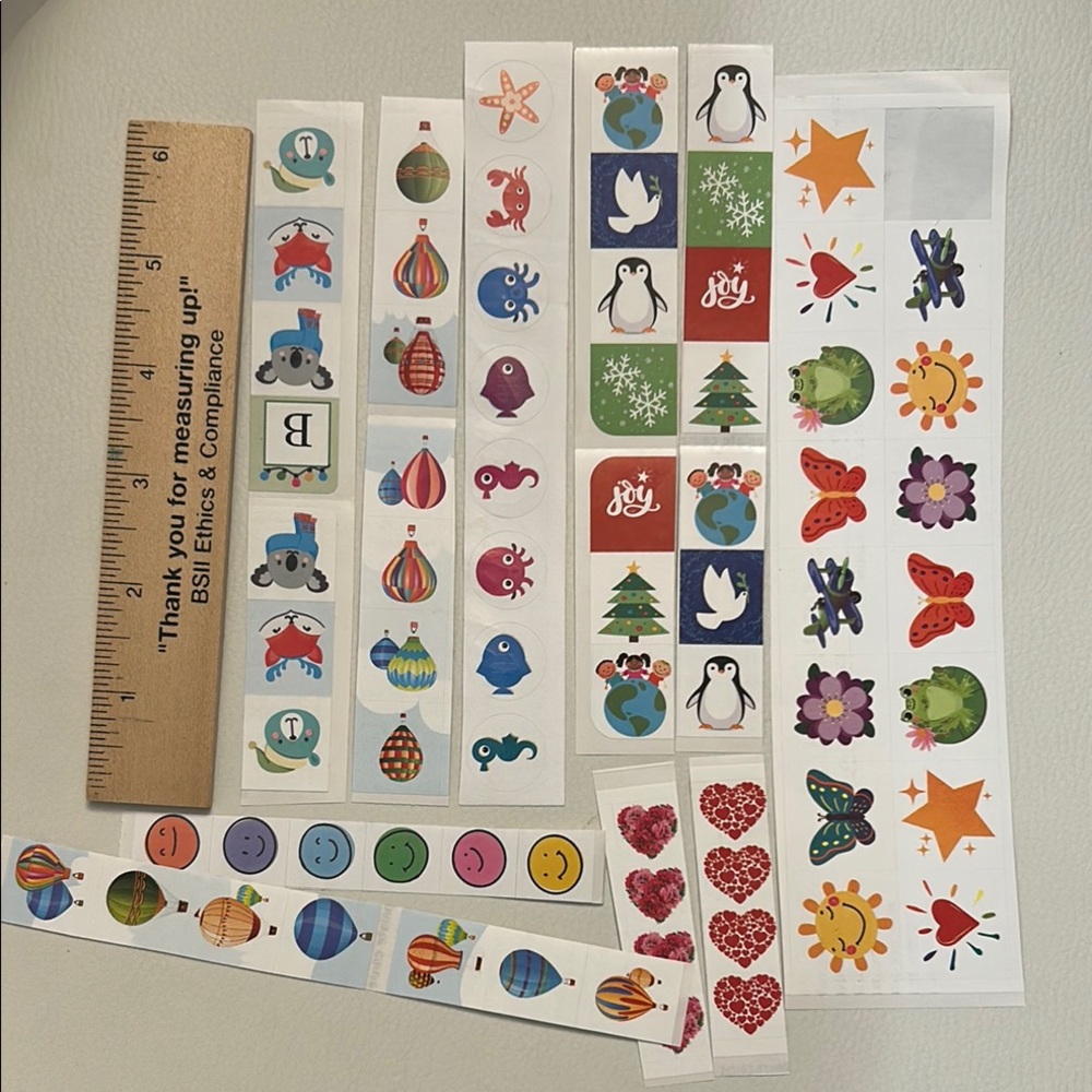 Colorful Balloon and Animal Sticker Collection